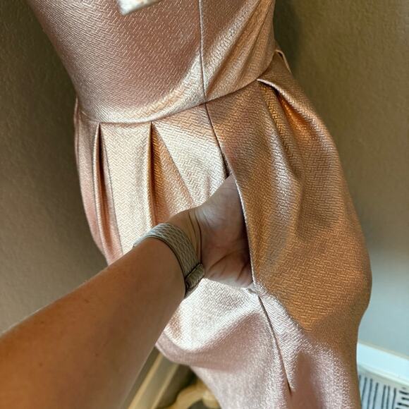 LuLaRoe Shimmering Rose Gold Pink Mini Dress - Picture 4 of 7